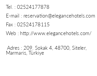 Elegance Hotels International iletiim bilgileri
